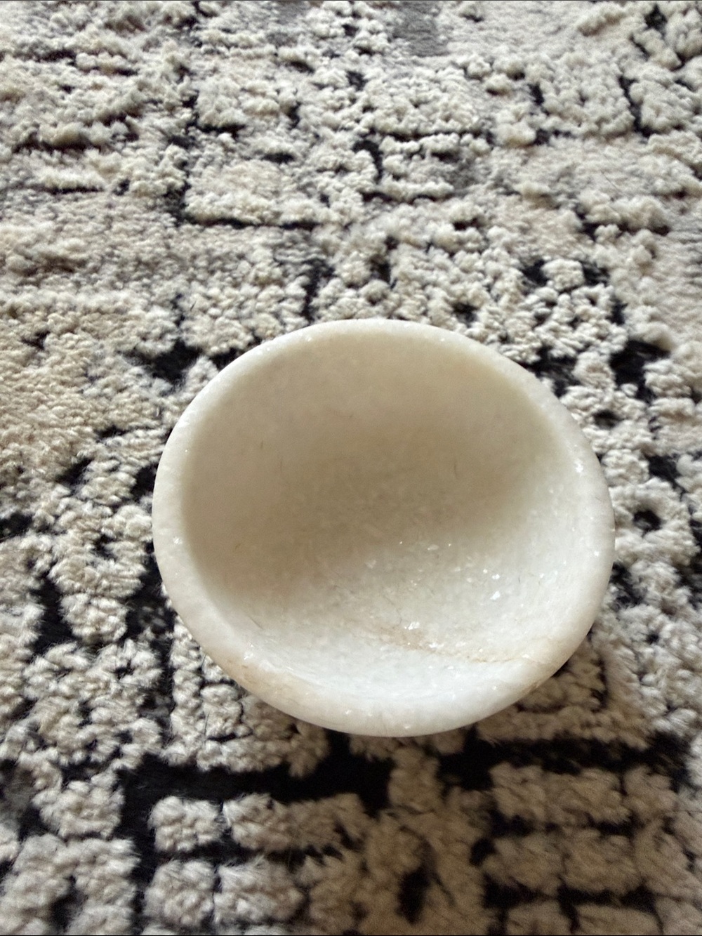 White Marble Salt Bowl - Minimal Home Bath Accessory